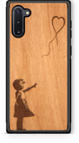 Slim Wooden Phone Case (Banksy Girl With a Balloon in Mahogany)