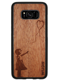 Slim Wooden Phone Case (Banksy Girl With a Balloon in Mahogany)