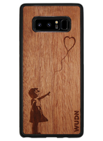 Slim Wooden Phone Case (Banksy Girl With a Balloon in Mahogany)