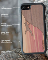 Slim Wooden Phone Case (Banksy Molotov Flowers in Mahogany)