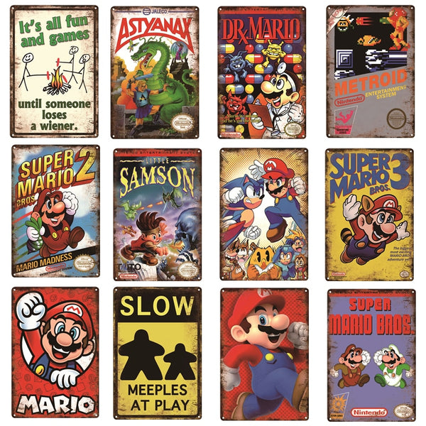 Metal Video Game Signs