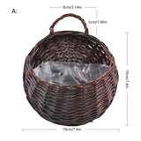 Flower Planter Wall Hanging Wicker Rattam Basket Garden Vine Pot Plants Holder