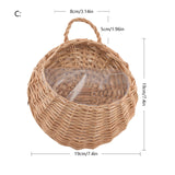 Flower Planter Wall Hanging Wicker Rattam Basket Garden Vine Pot Plants Holder