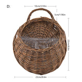 Flower Planter Wall Hanging Wicker Rattam Basket Garden Vine Pot Plants Holder